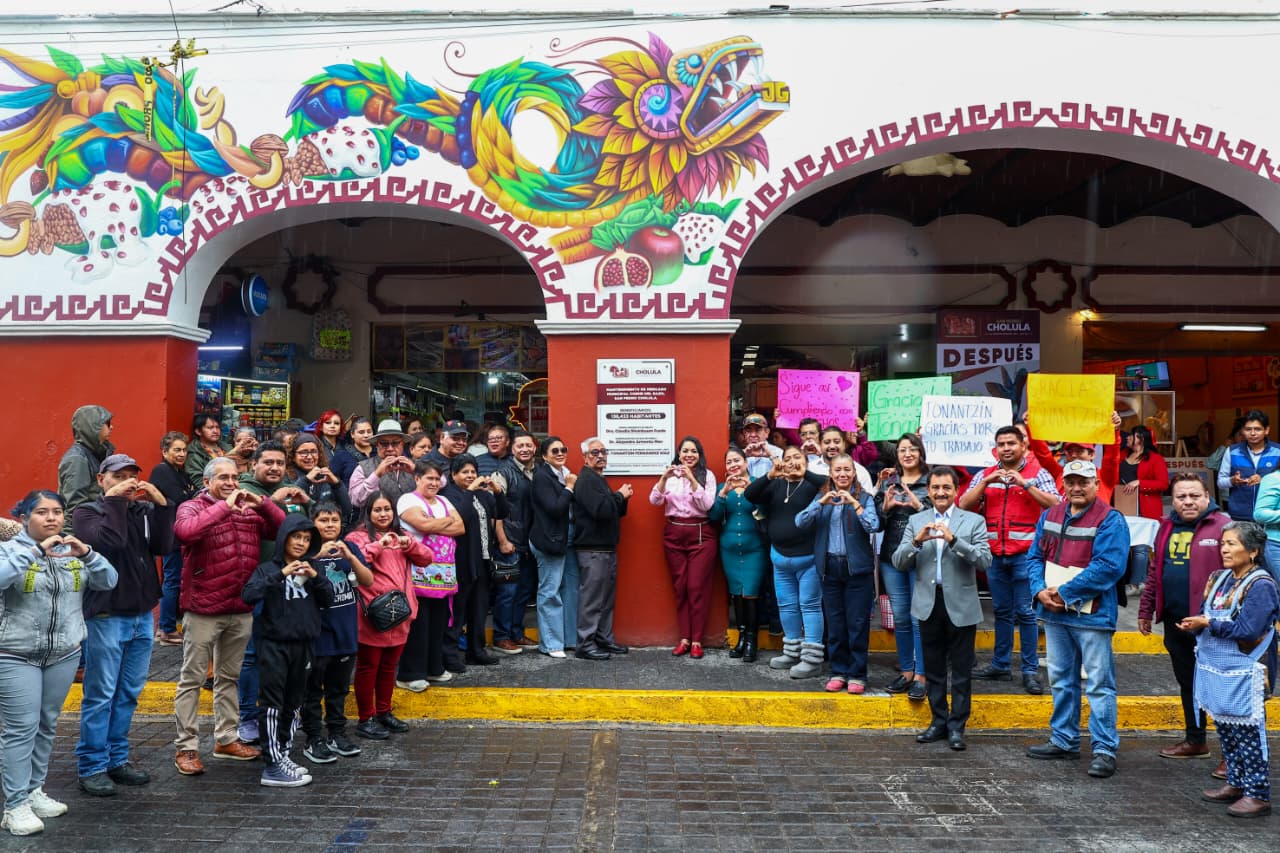 Entregan obras de rehabilitación en el Mercado Cosme del Razo de San Pedro Cholula