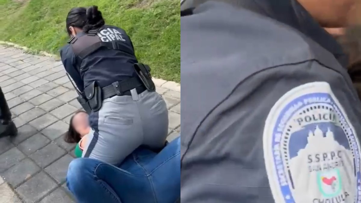 FGE y CDH investigan presunto abuso policial contra madre e hijos en San Andrés Cholula. IMAGEN: Captura de pantalla.