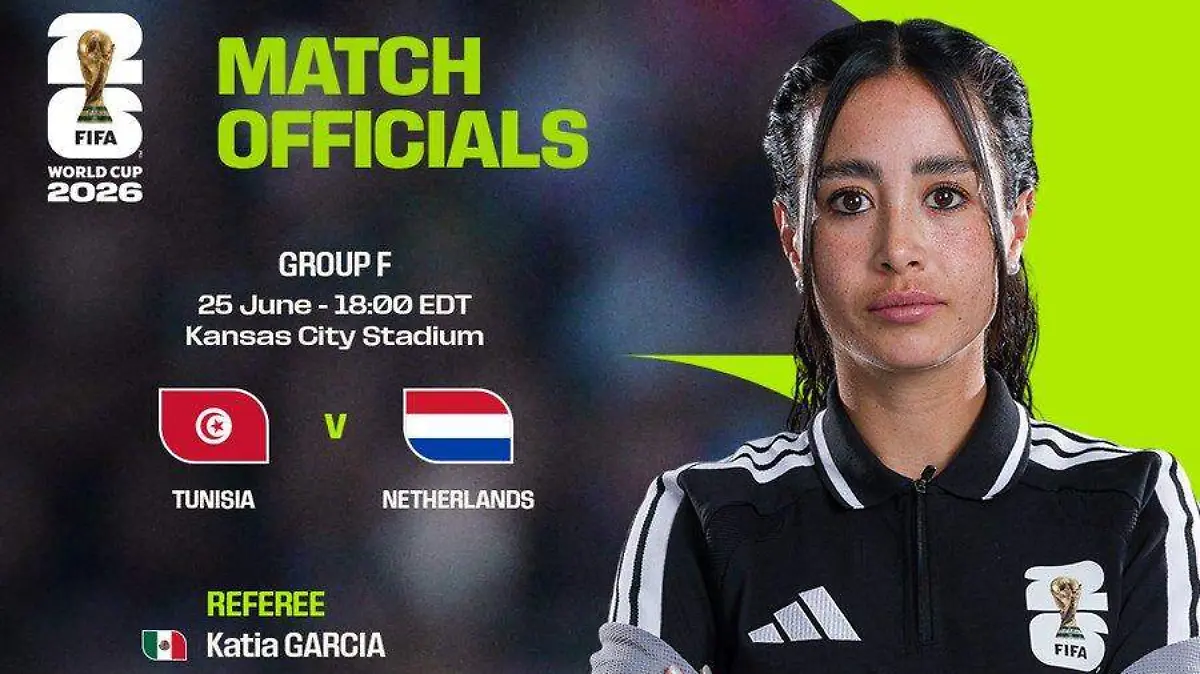 La árbitra mexicana, Katia Itzel García, debutará como juez central en el Mundial FIFA 2026. IMAGEN: FIFA.