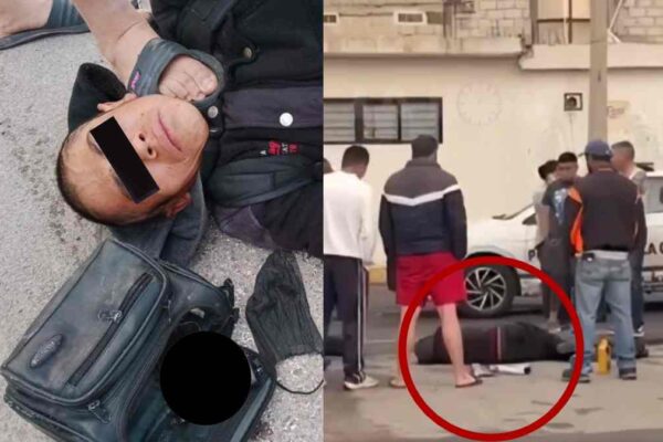 Policías rescataron a un presunto delincuente de ser linchado en la colonia Miguel Hidalgo. IMAGEN: Puebla en Línea.