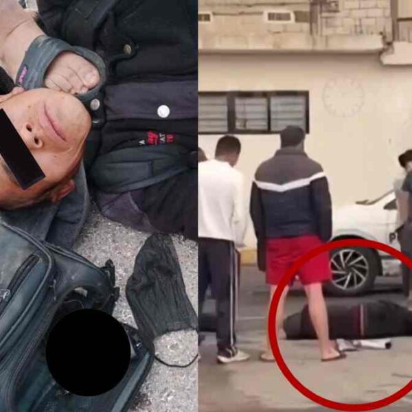Policías rescataron a un presunto delincuente de ser linchado en la colonia Miguel Hidalgo. IMAGEN: Puebla en Línea.